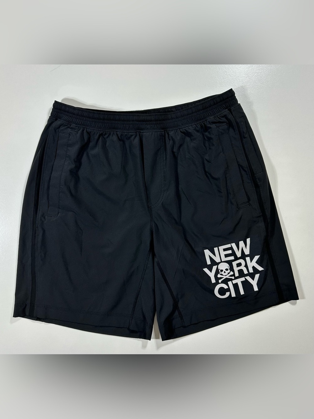Men’s Lululemon Pace Breaker athletic shorts New York City skull size Medium